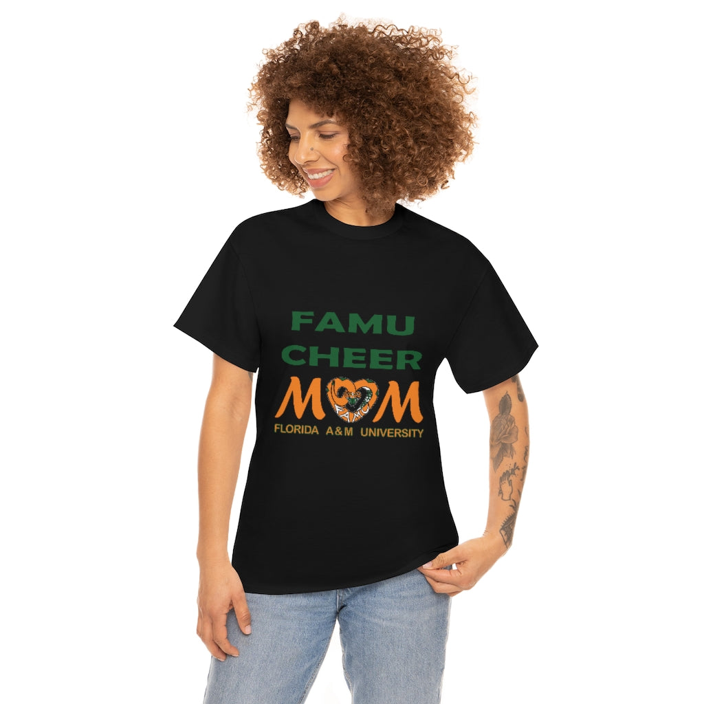 FAMU RATTLERS CHEER MOM (NOM) Short Sleeve Unisex Heavy Cotton Tee