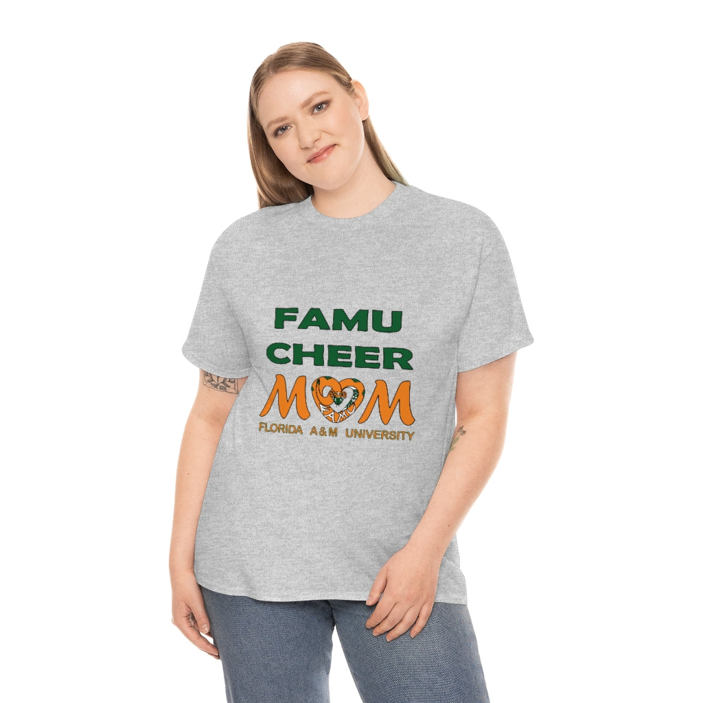 FAMU RATTLERS CHEER MOM (NOM) Short Sleeve Unisex Heavy Cotton Tee