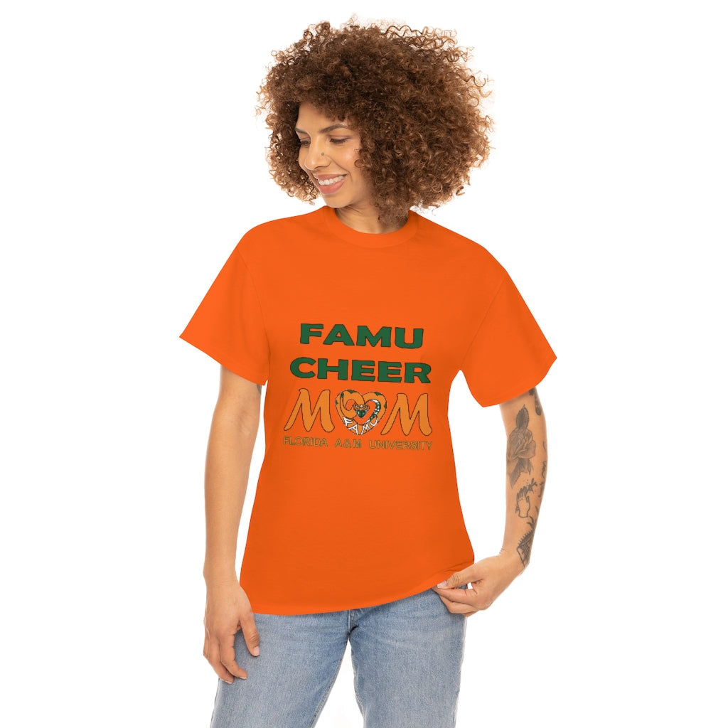 FAMU RATTLERS CHEER MOM (NOM) Short Sleeve Unisex Heavy Cotton Tee