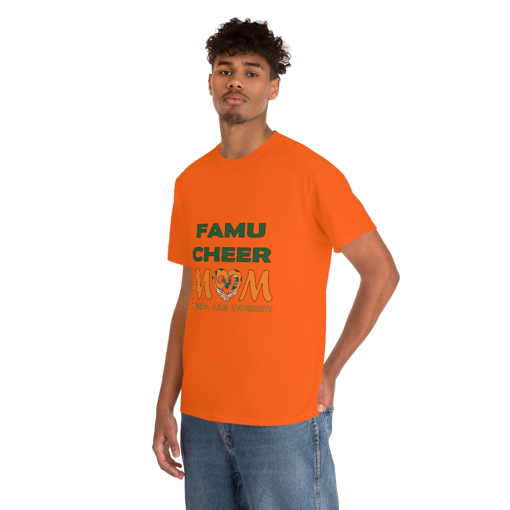 FAMU RATTLERS CHEER MOM (NOM) Short Sleeve Unisex Heavy Cotton Tee