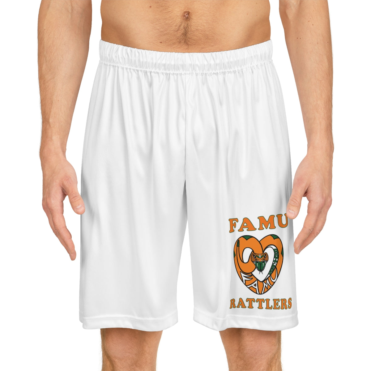 FAMU RATTLERS White Basketball Shorts (NOM)