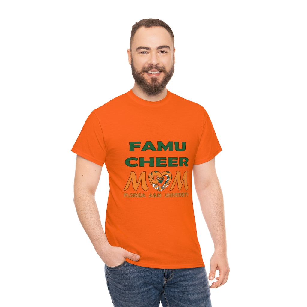 FAMU RATTLERS CHEER MOM (NOM) Short Sleeve Unisex Heavy Cotton Tee