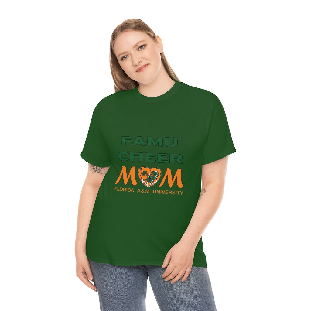 FAMU RATTLERS CHEER MOM (NOM) Short Sleeve Unisex Heavy Cotton Tee