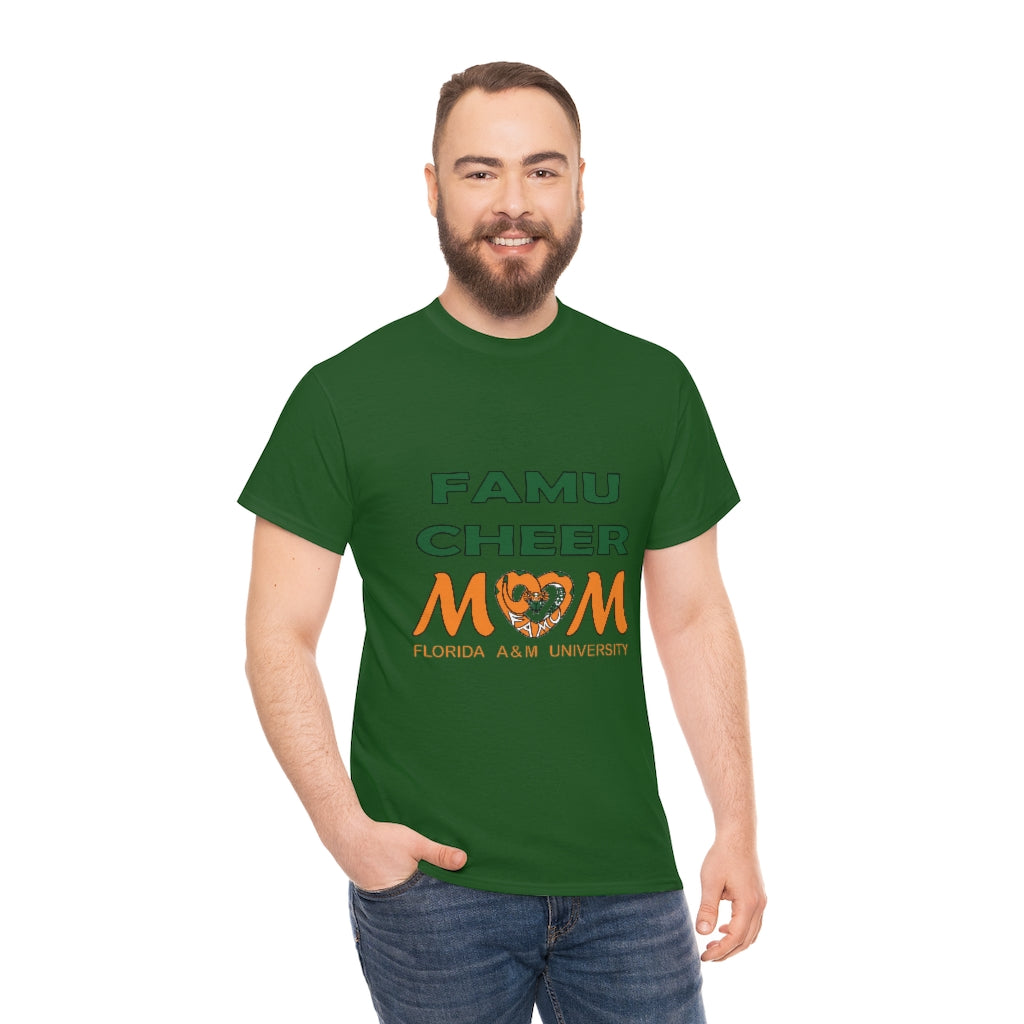 FAMU RATTLERS CHEER MOM (NOM) Short Sleeve Unisex Heavy Cotton Tee