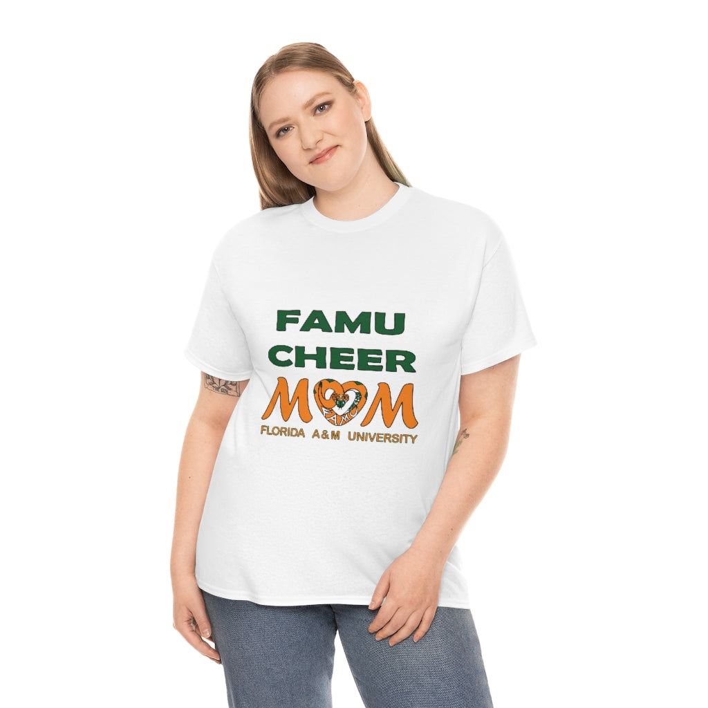 FAMU RATTLERS CHEER MOM (NOM) Short Sleeve Unisex Heavy Cotton Tee