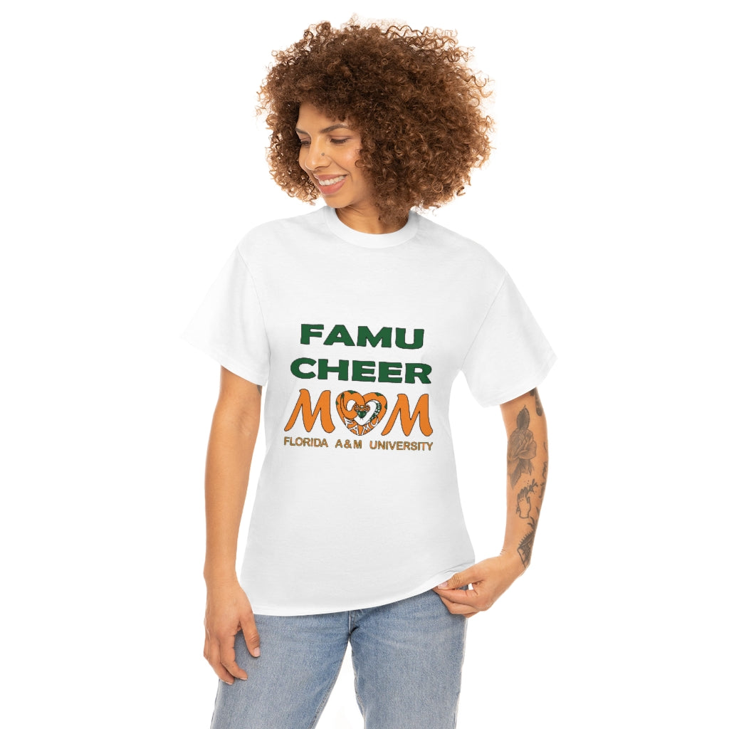 FAMU RATTLERS CHEER MOM (NOM) Short Sleeve Unisex Heavy Cotton Tee