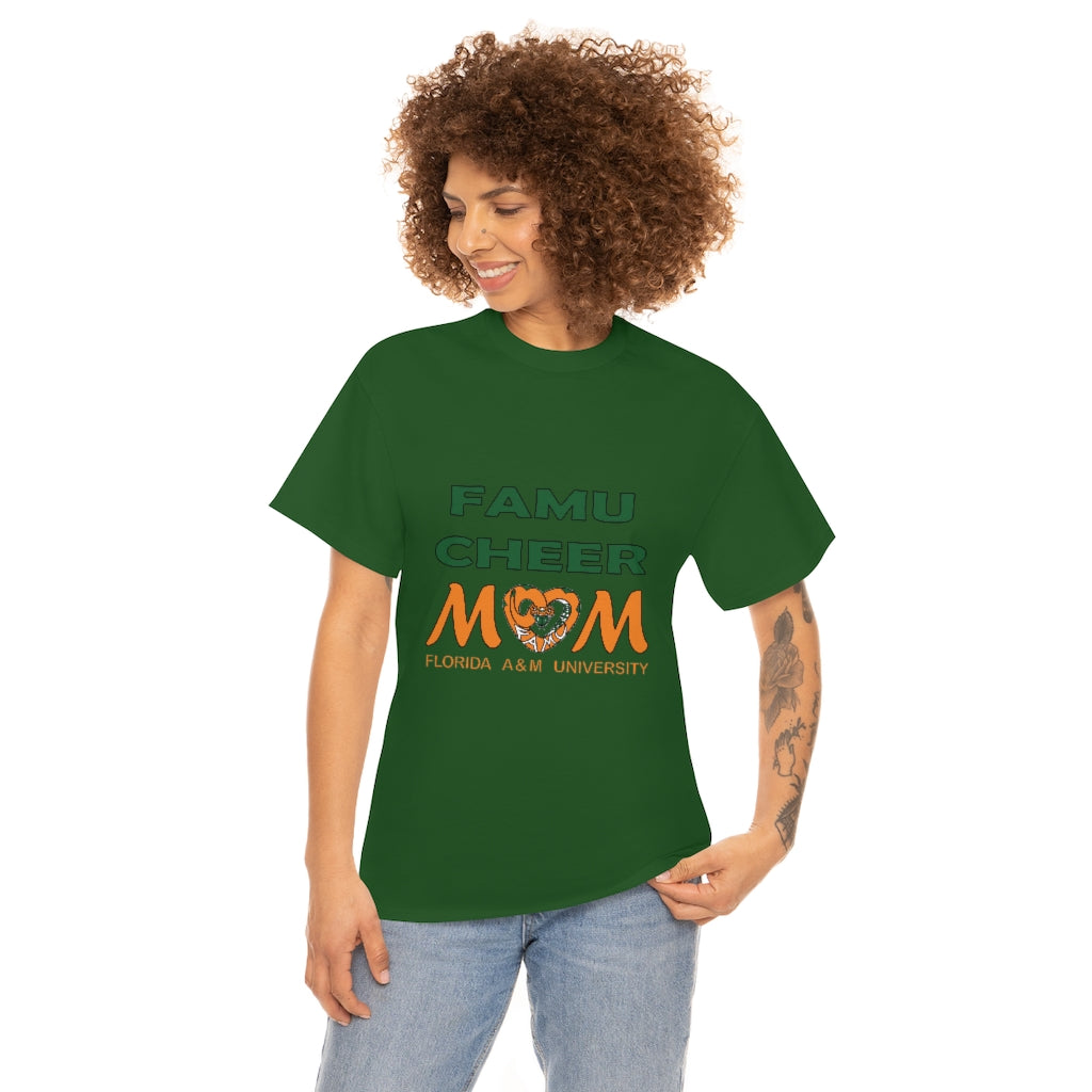 FAMU RATTLERS CHEER MOM (NOM) Short Sleeve Unisex Heavy Cotton Tee