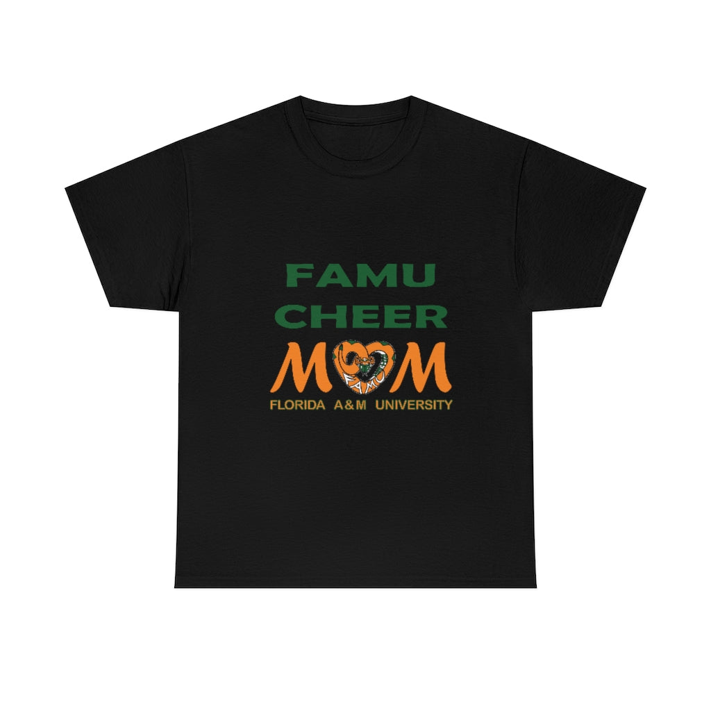 FAMU RATTLERS CHEER MOM (NOM) Short Sleeve Unisex Heavy Cotton Tee