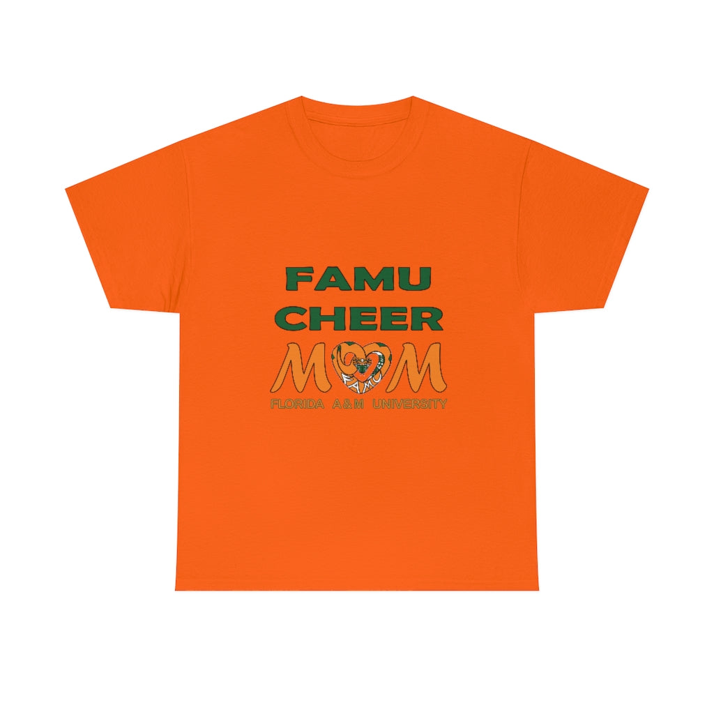 FAMU RATTLERS CHEER MOM (NOM) Short Sleeve Unisex Heavy Cotton Tee