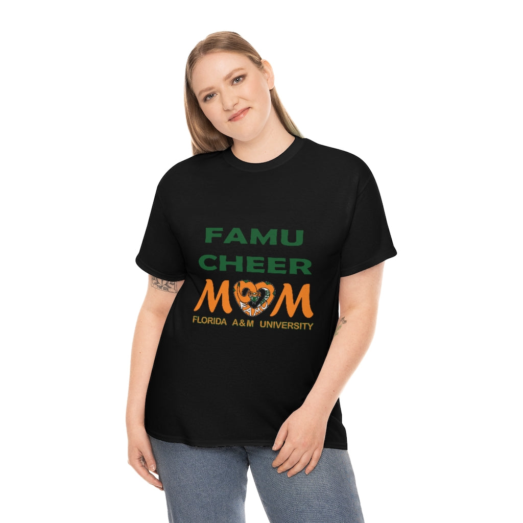 FAMU RATTLERS CHEER MOM (NOM) Short Sleeve Unisex Heavy Cotton Tee