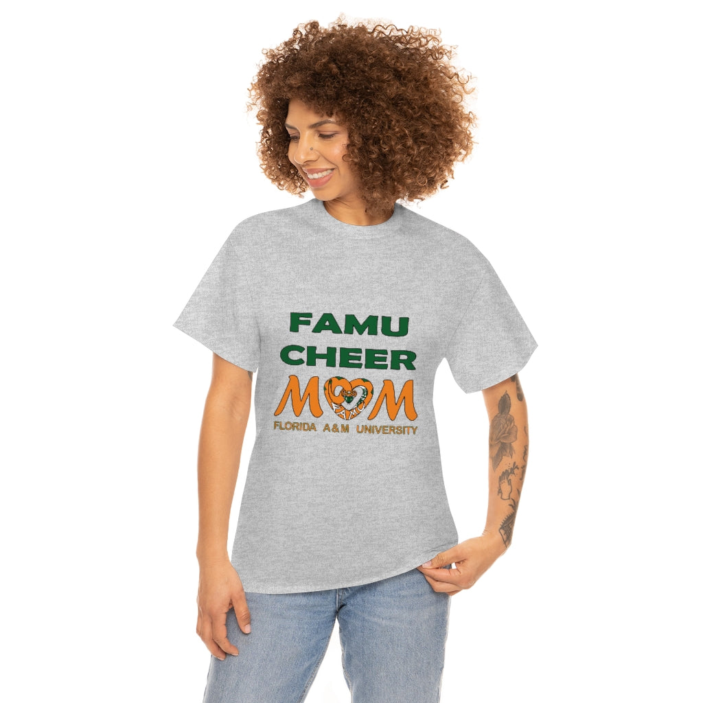 FAMU RATTLERS CHEER MOM (NOM) Short Sleeve Unisex Heavy Cotton Tee